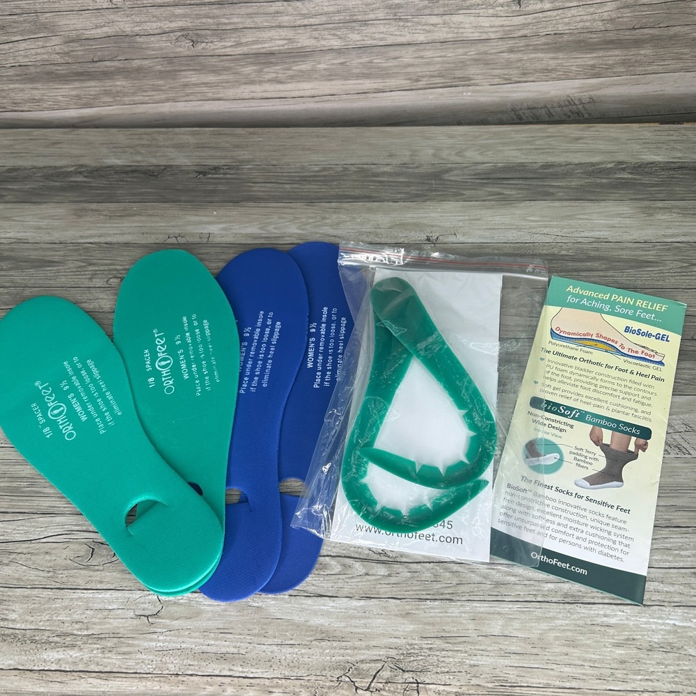 OrthoFeet Shoe Insoles 1/8" 1/6" Spacer Inserts & Arch Boosters Womens 9.5